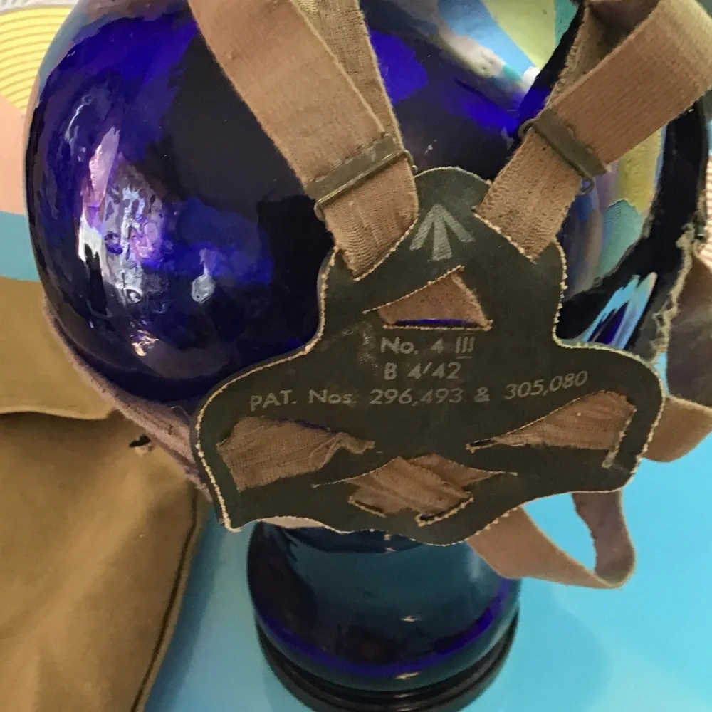 Vintage Military-Style Black Gas Mask with Filter
